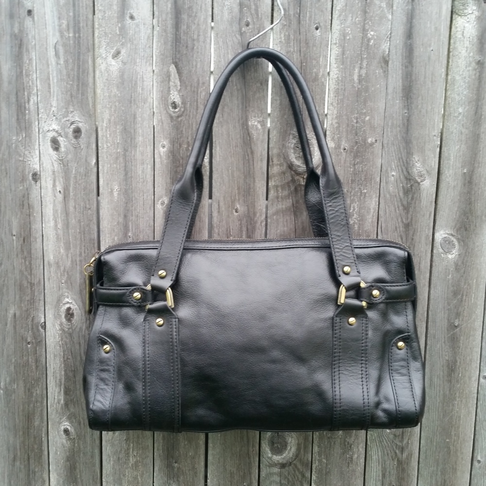 Cole Haan Leather Black Shoulder Bag Handbag - Picture 3 of 7